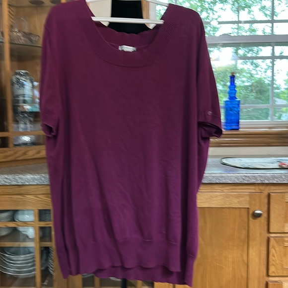 Burgundy Summer Sweater-short sleeve - Picture 1 of 6